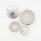 Two lidded jars XS and M